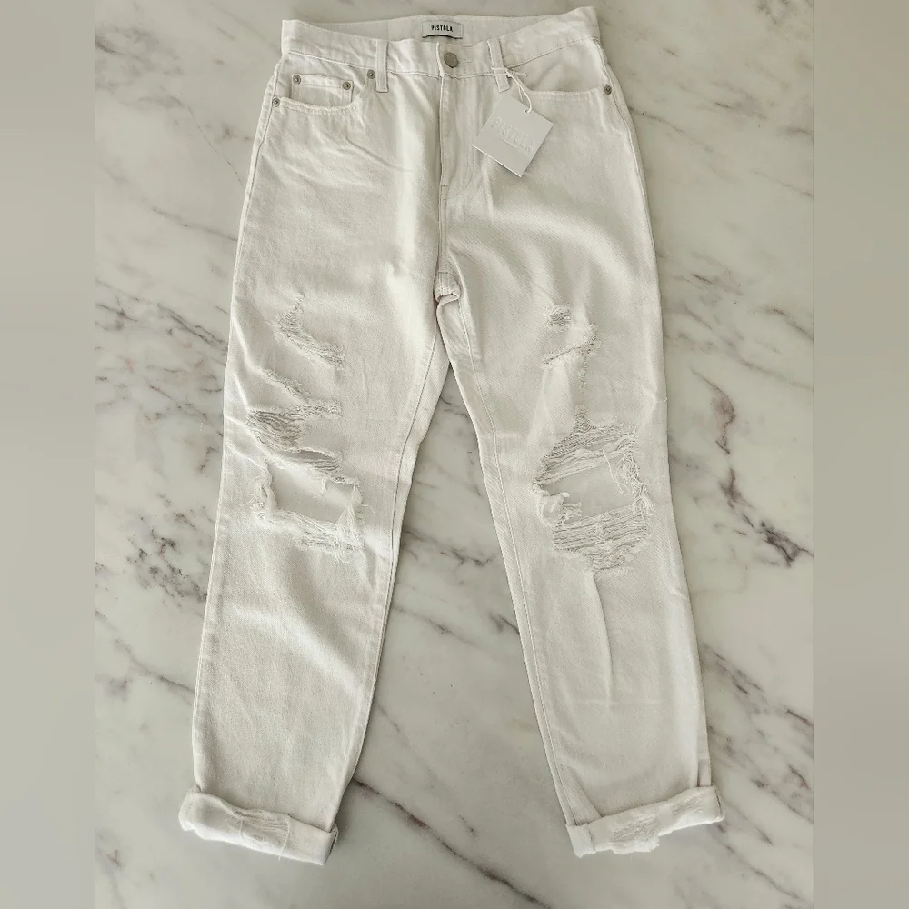 PISTOLA Presley High Rise‎ Relaxed Roller Jeans Anthropologie NWT - Picture 5 of 11